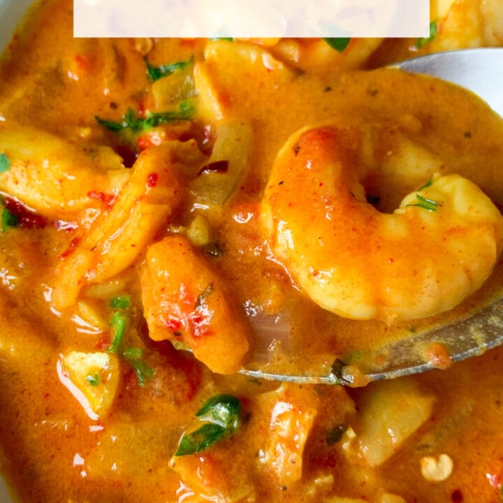 Picture of keto fish chowder recipe with shrimp