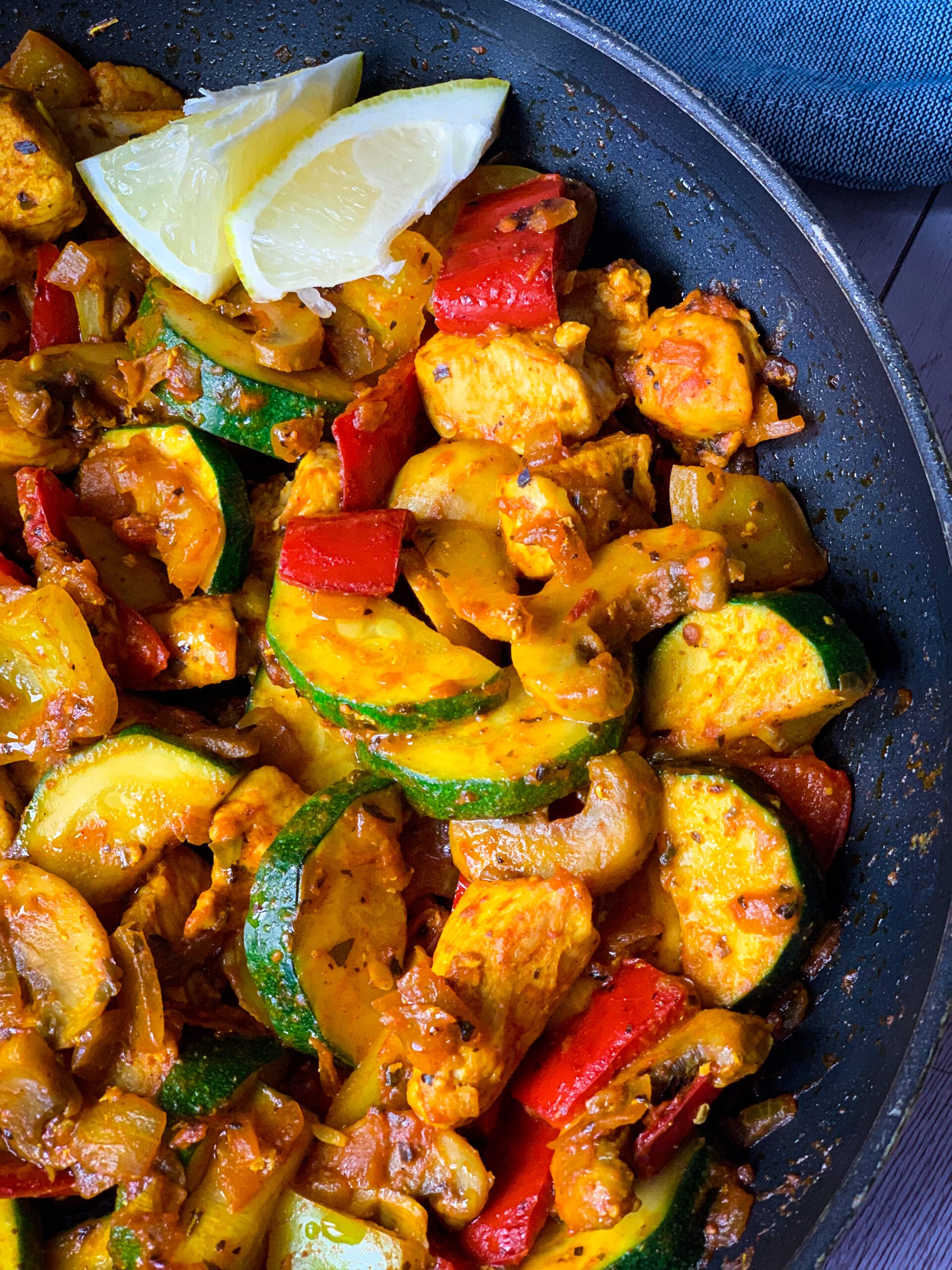 One skillet chicken with vegetables Mediterranean keto recipe