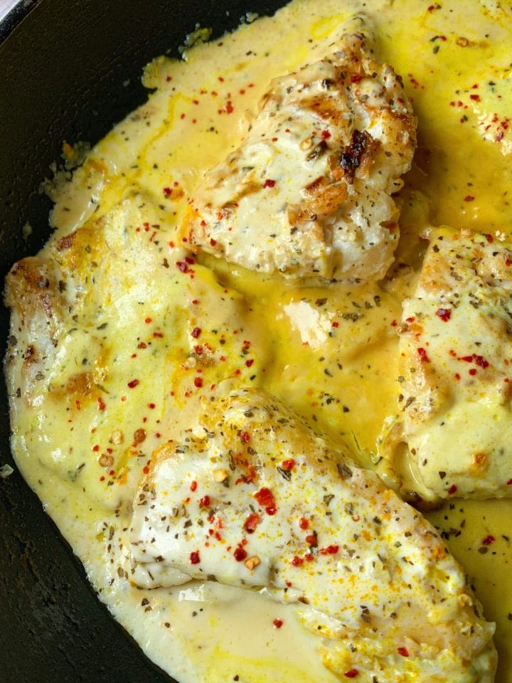 Picture of one skillet fish recipe with coconut and lime sauce