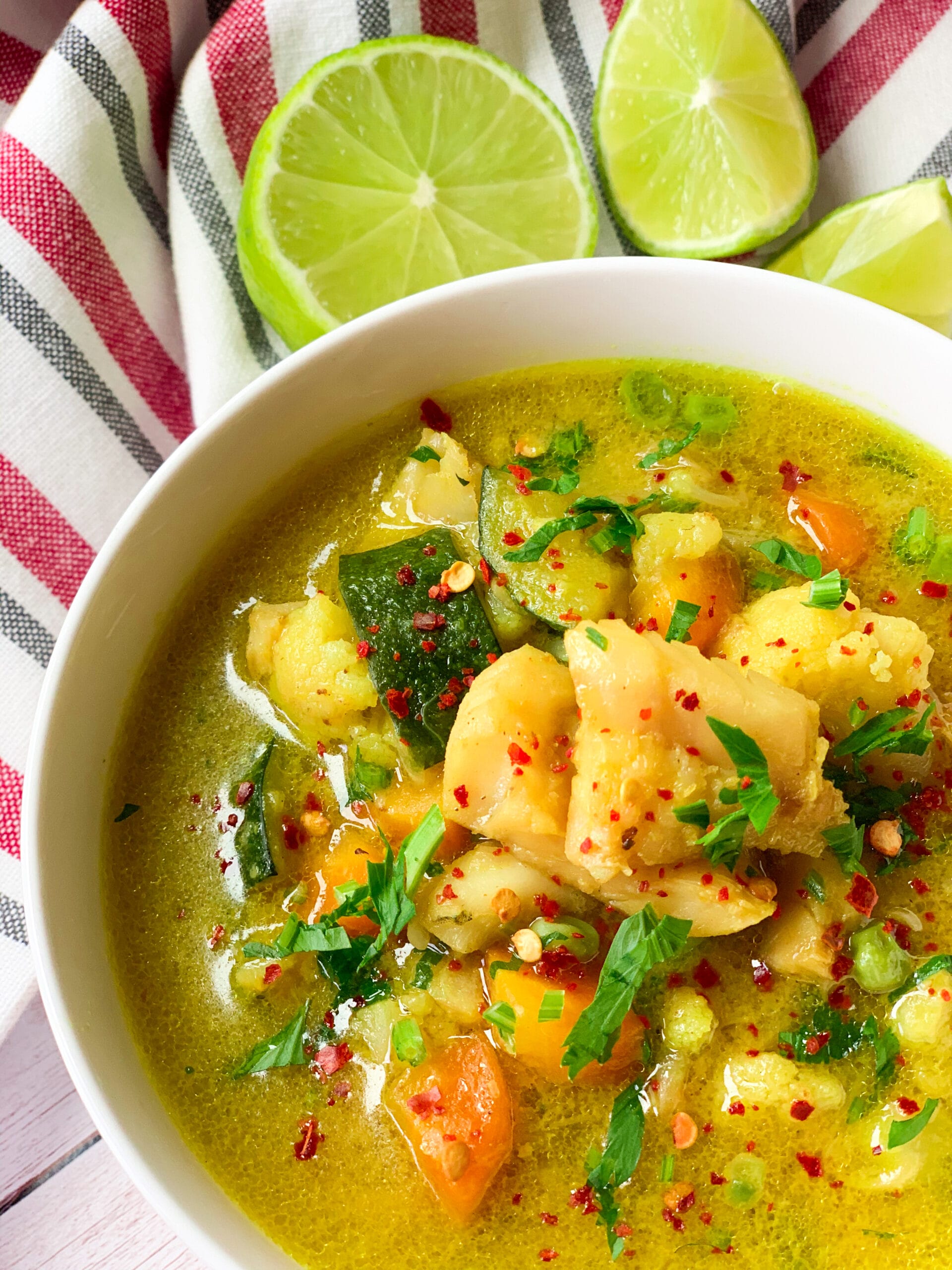 Picture of a fish stew with coconut milk and lime juice