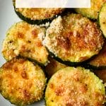 Picture of keto baked zucchini in oven with parmesan cheese o top