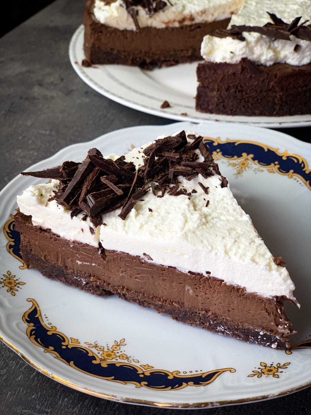Picture of a keto chocolate cake with cream topping