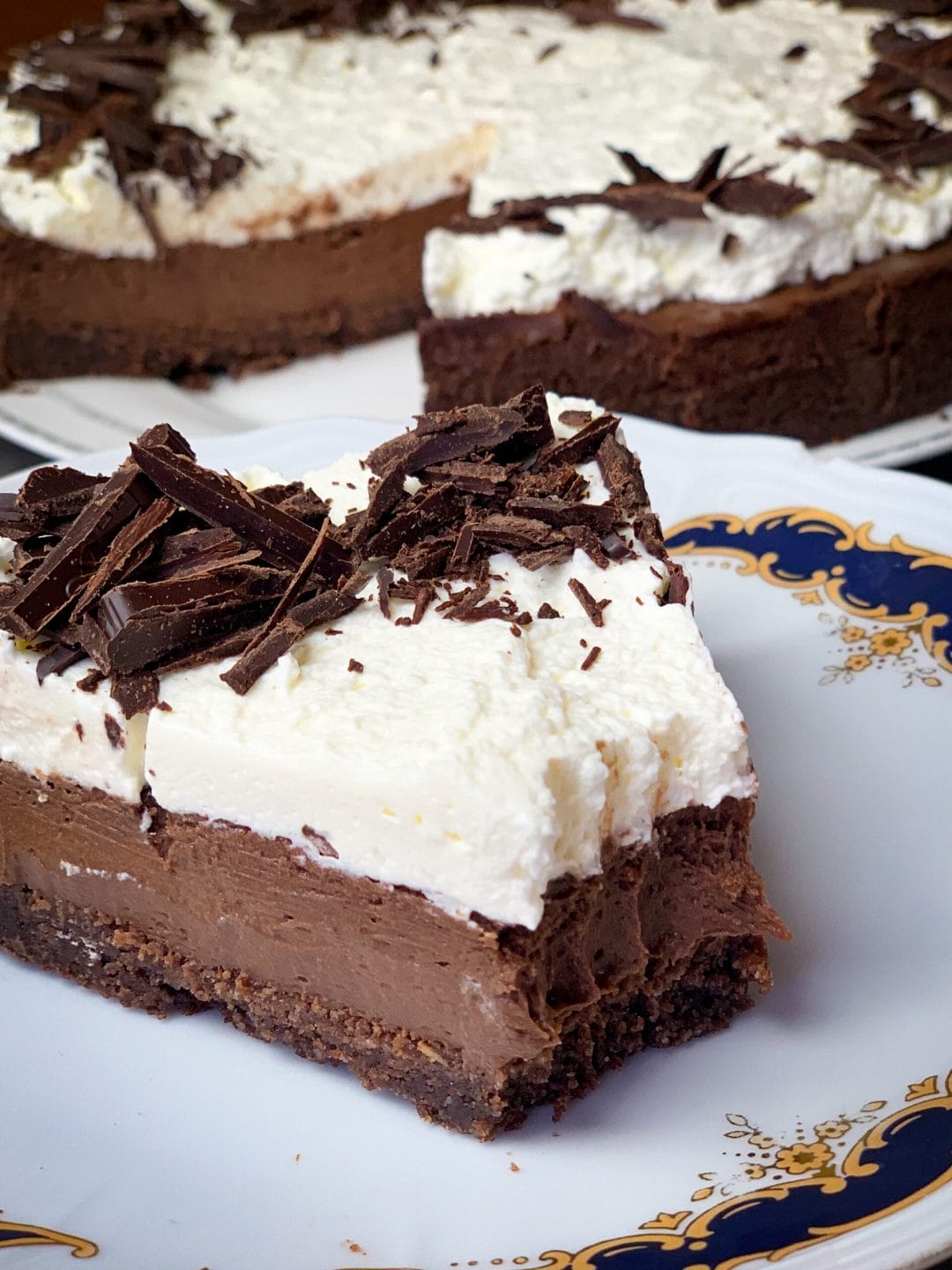 Picture of a low carb chocolate cheesecake