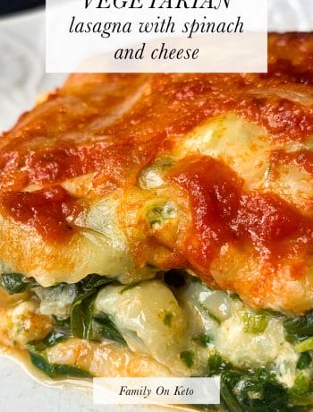 Picture of keto vegetarian lasagna with spinach and cheese