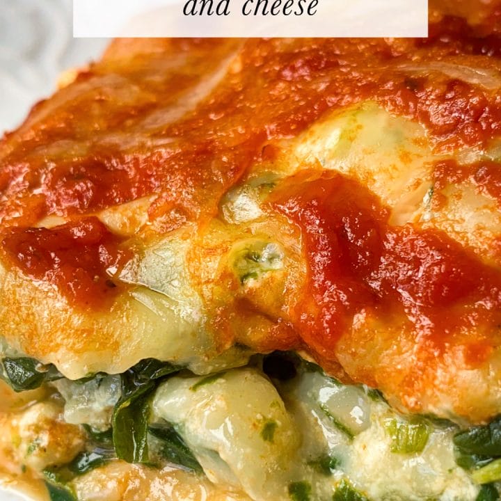 Picture of keto vegetarian lasagna with spinach and cheese