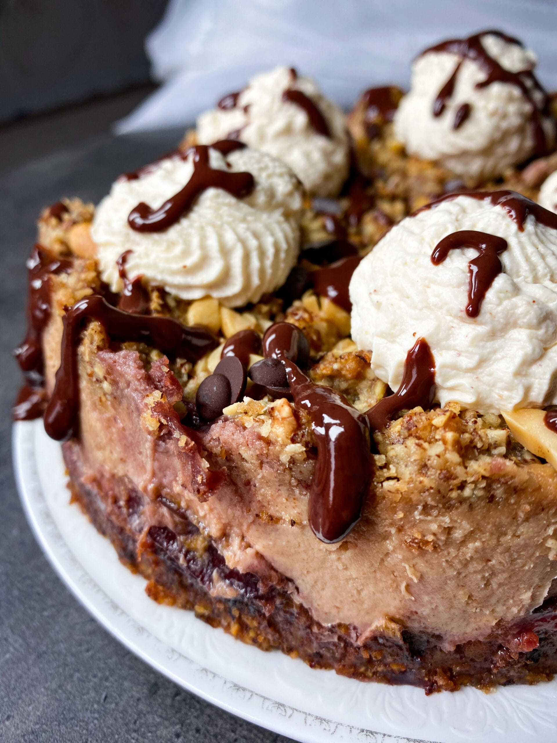 Picture of keto peanut butter pie with jelly