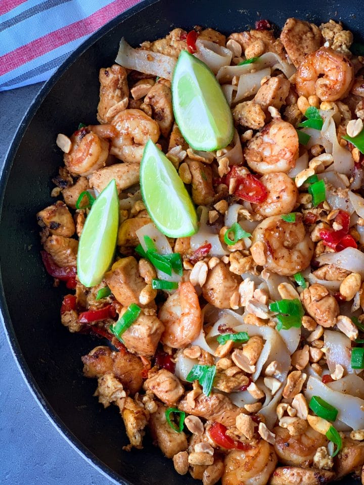 Picture of recipe for shirataki noodles with chicken and shrimp