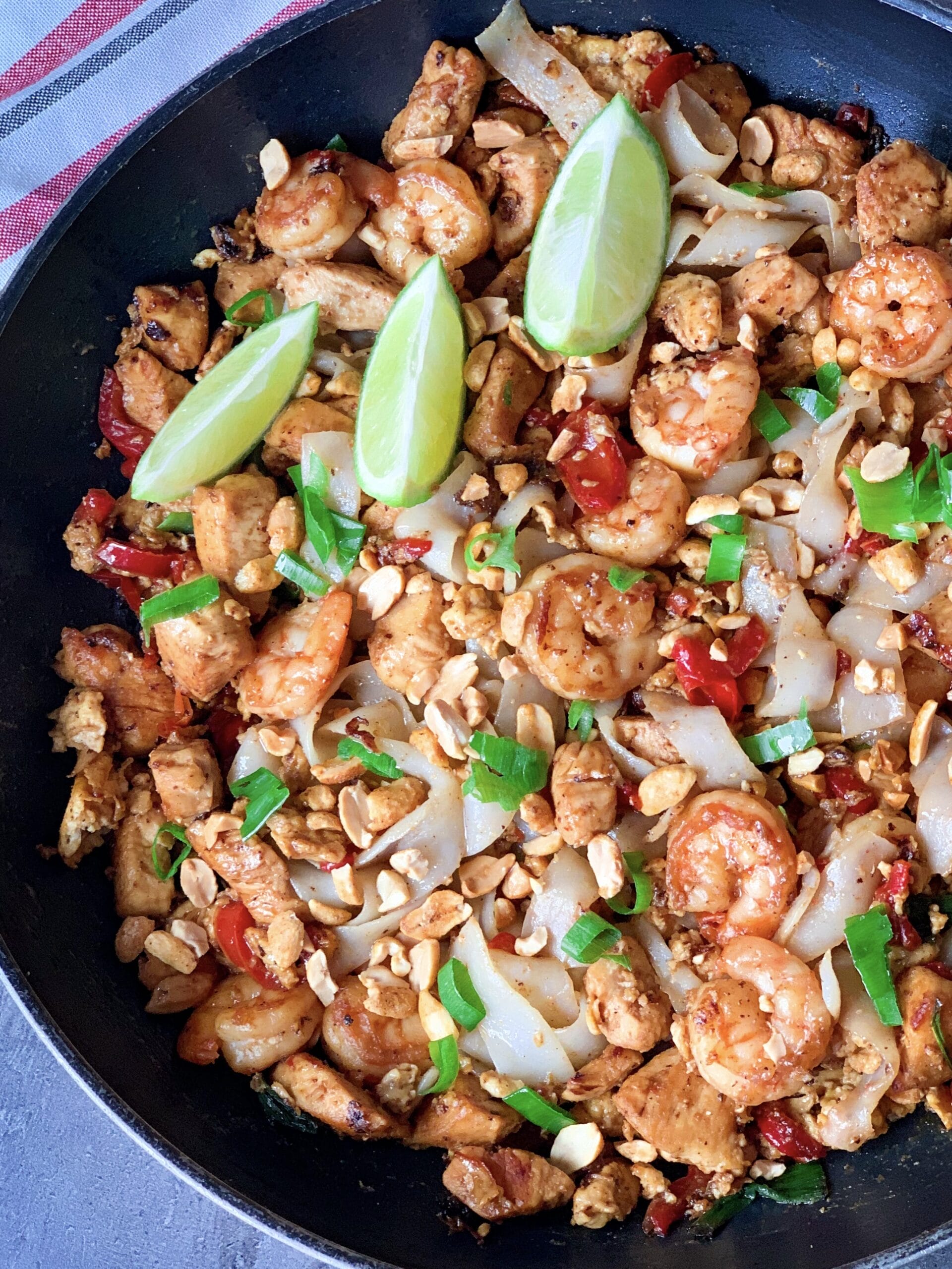 Picture of low carb shirataki noodles stir fry recipe Pad Thai with keto Pad Thai sauce