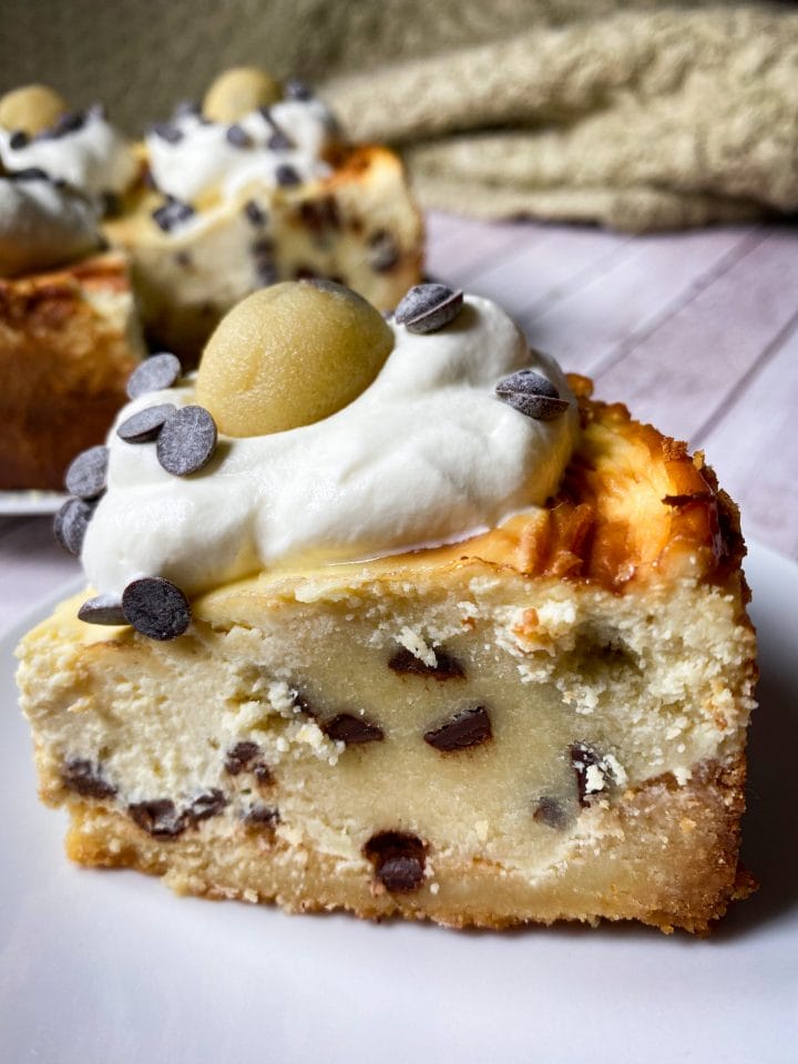 Picture of keto edible cookie dough cheesecake