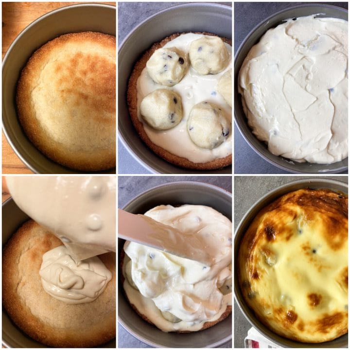 Picture of a procedure to make keto cookie dough cheesecake