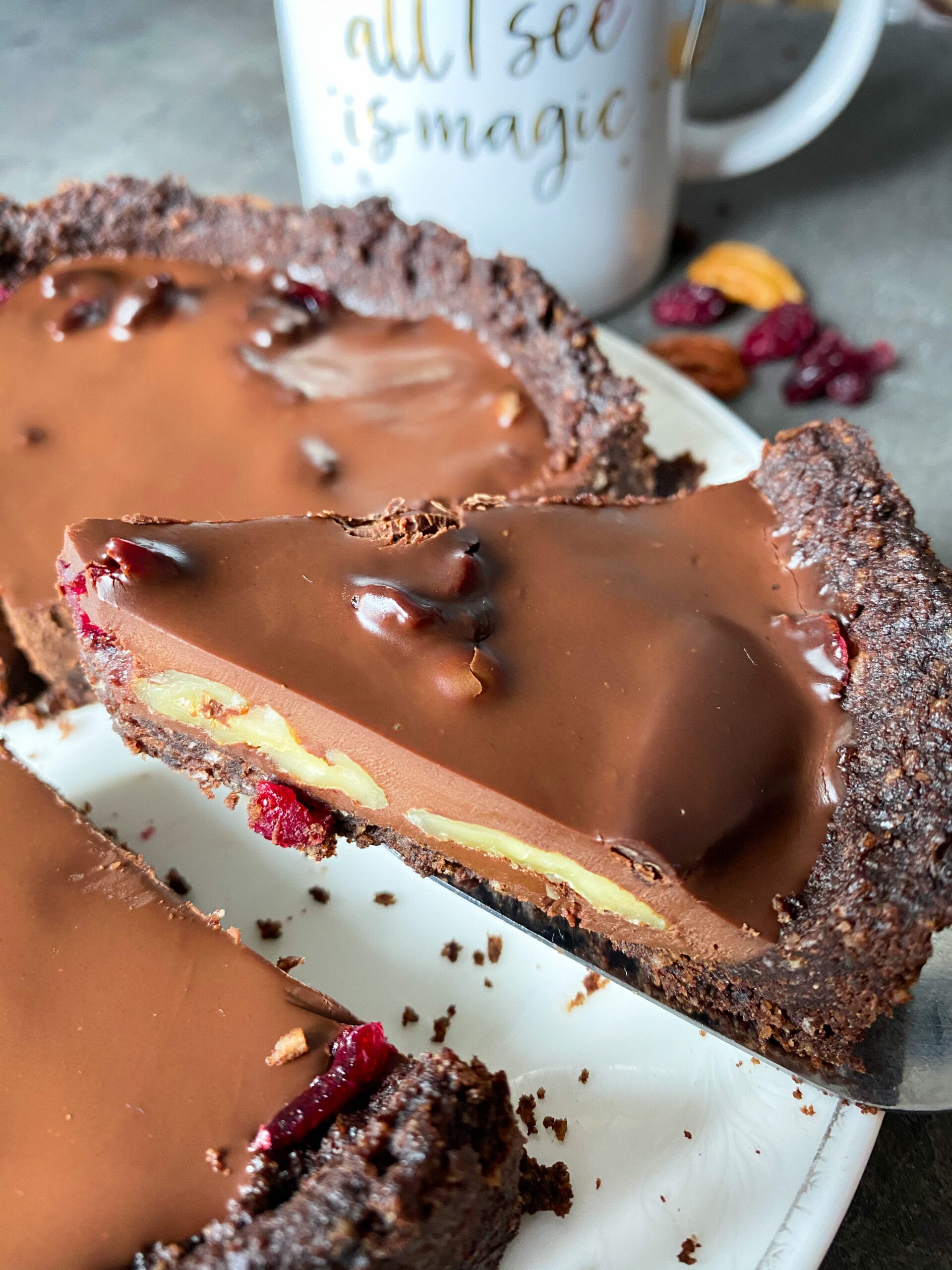 Picture of dark chocolate pecan tart real simple