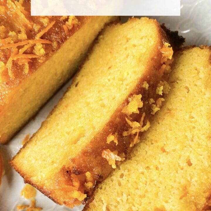 Picture of sugar free orange cake recipe cut in slices