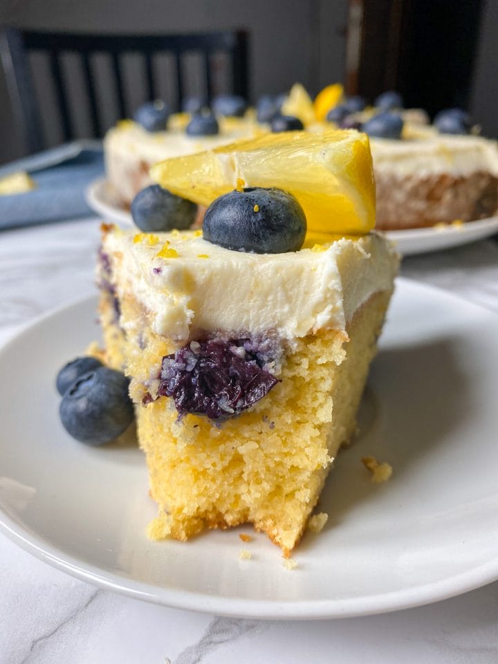 Picture of keto lemon blueberry cake