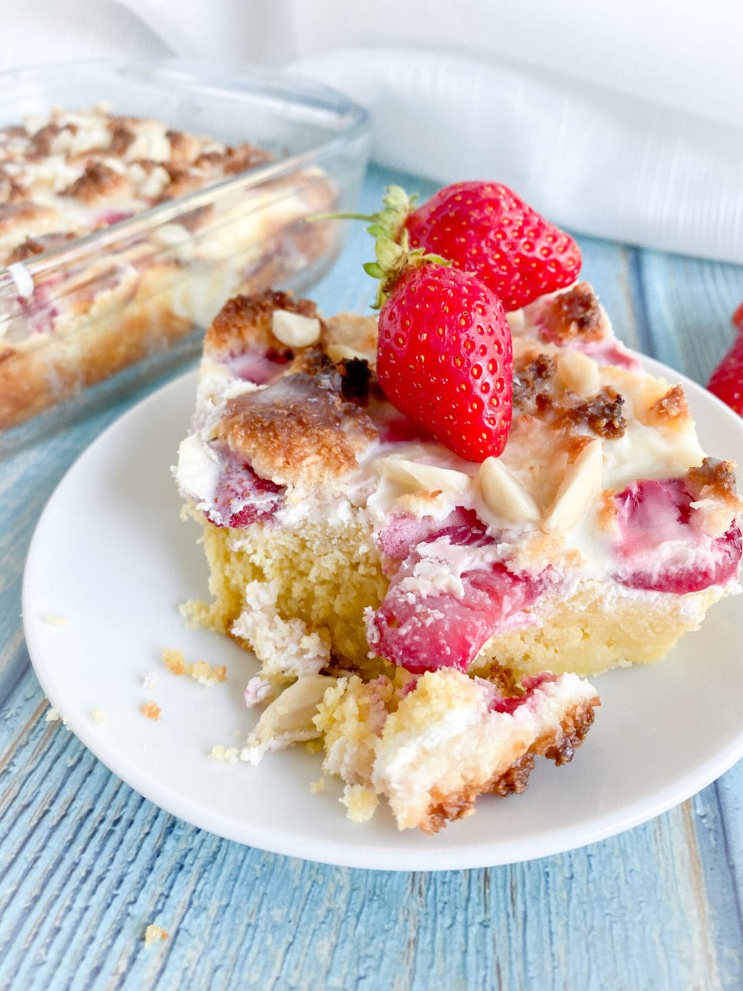 Picture of a slice of cream cheese strawberry coffee cake