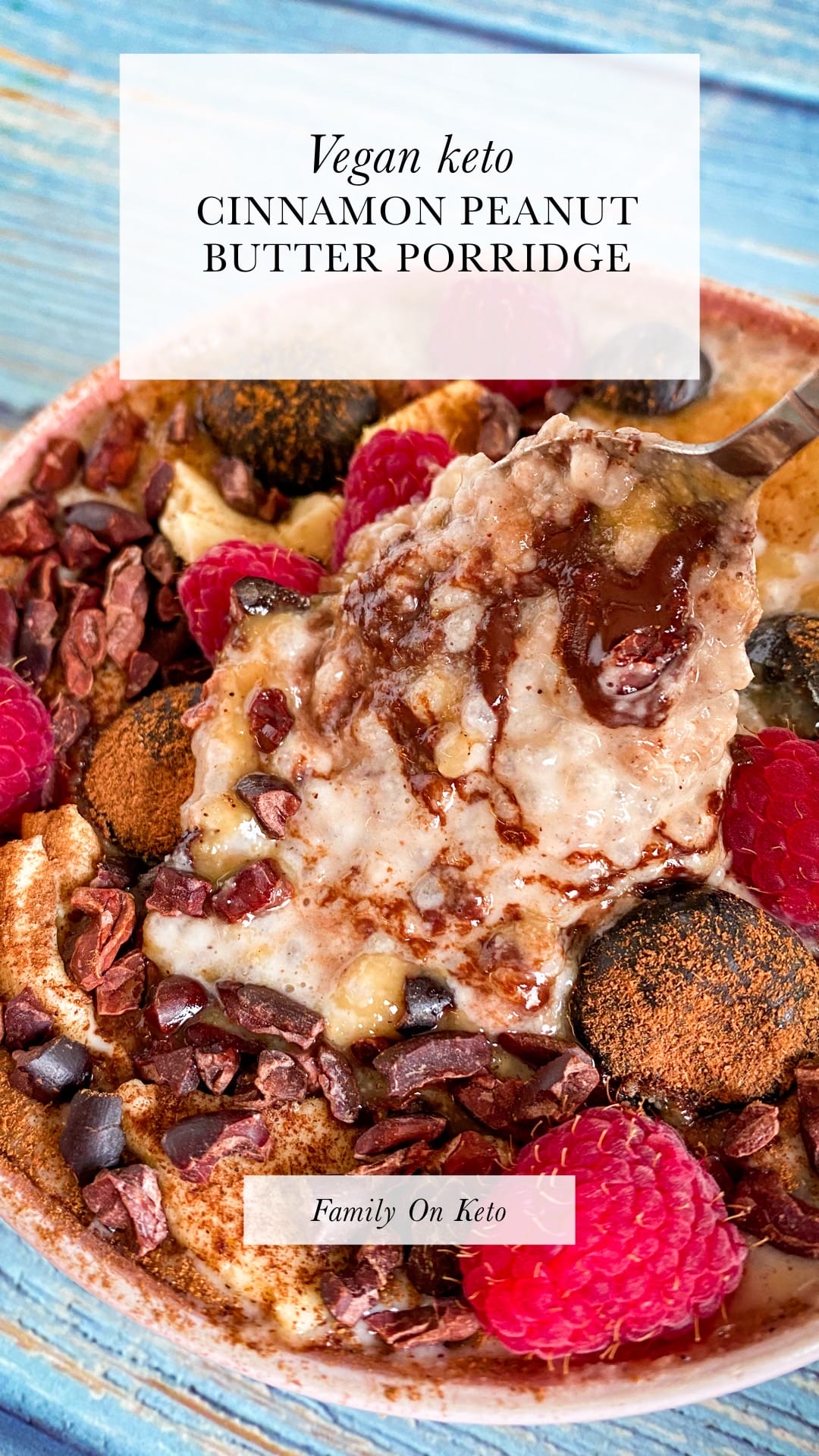 Picture of vegan keto cinnamon peanut butter porridge