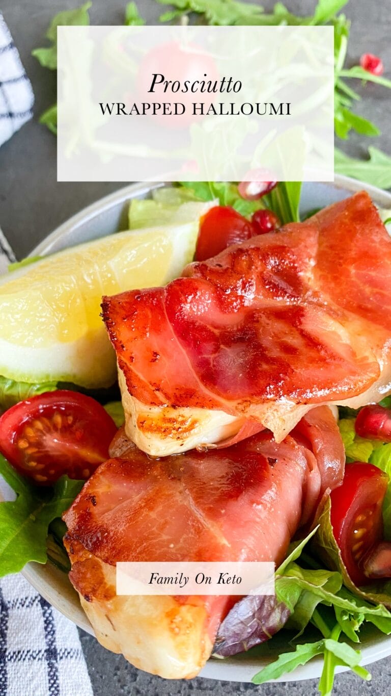 Keto friendly prosciutto wrapped halloumi Family On Keto