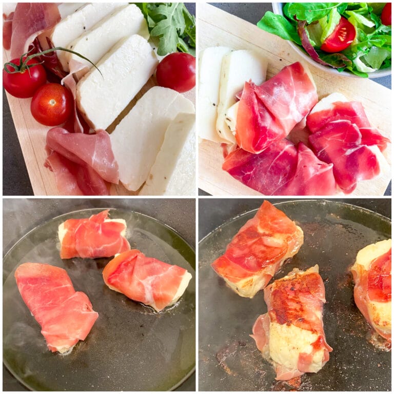 Keto friendly prosciutto wrapped halloumi Family On Keto