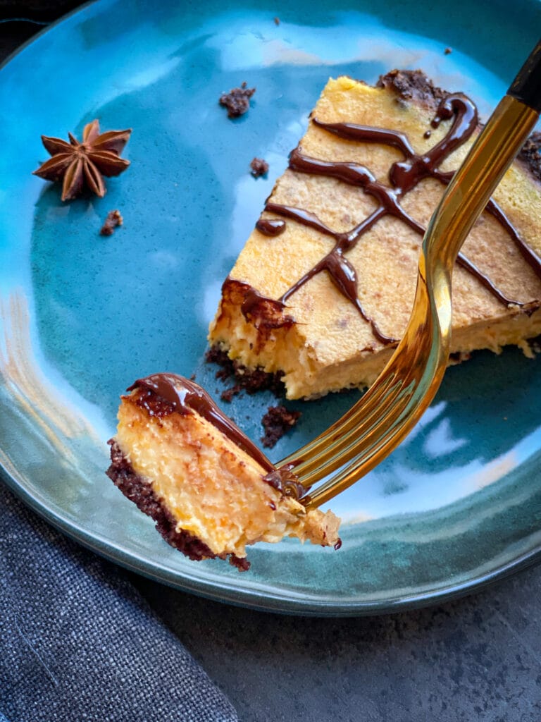 Picture of a slice of Halloween spider web pie