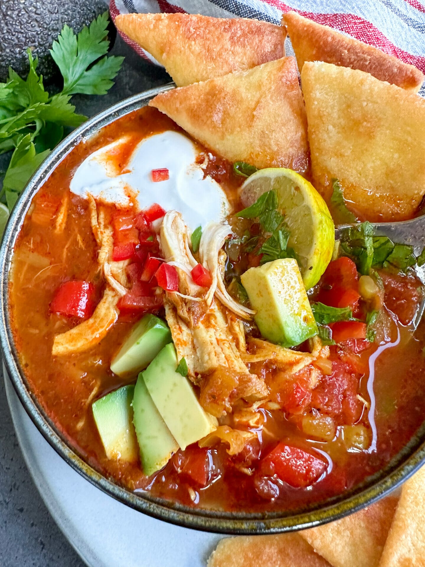 Keto Chicken Tortilla Soup Instant Pot or Stovetop Family on Keto