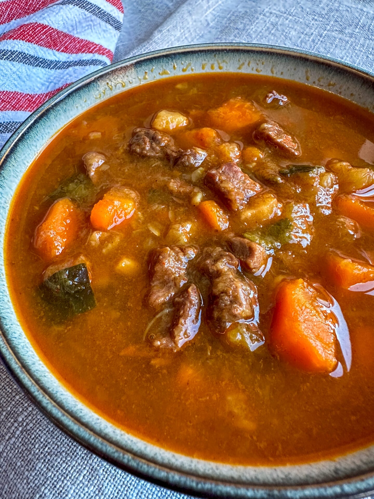 Picture of a bowl of Keto Anti-Inflammatory Beef Stew with Veggies