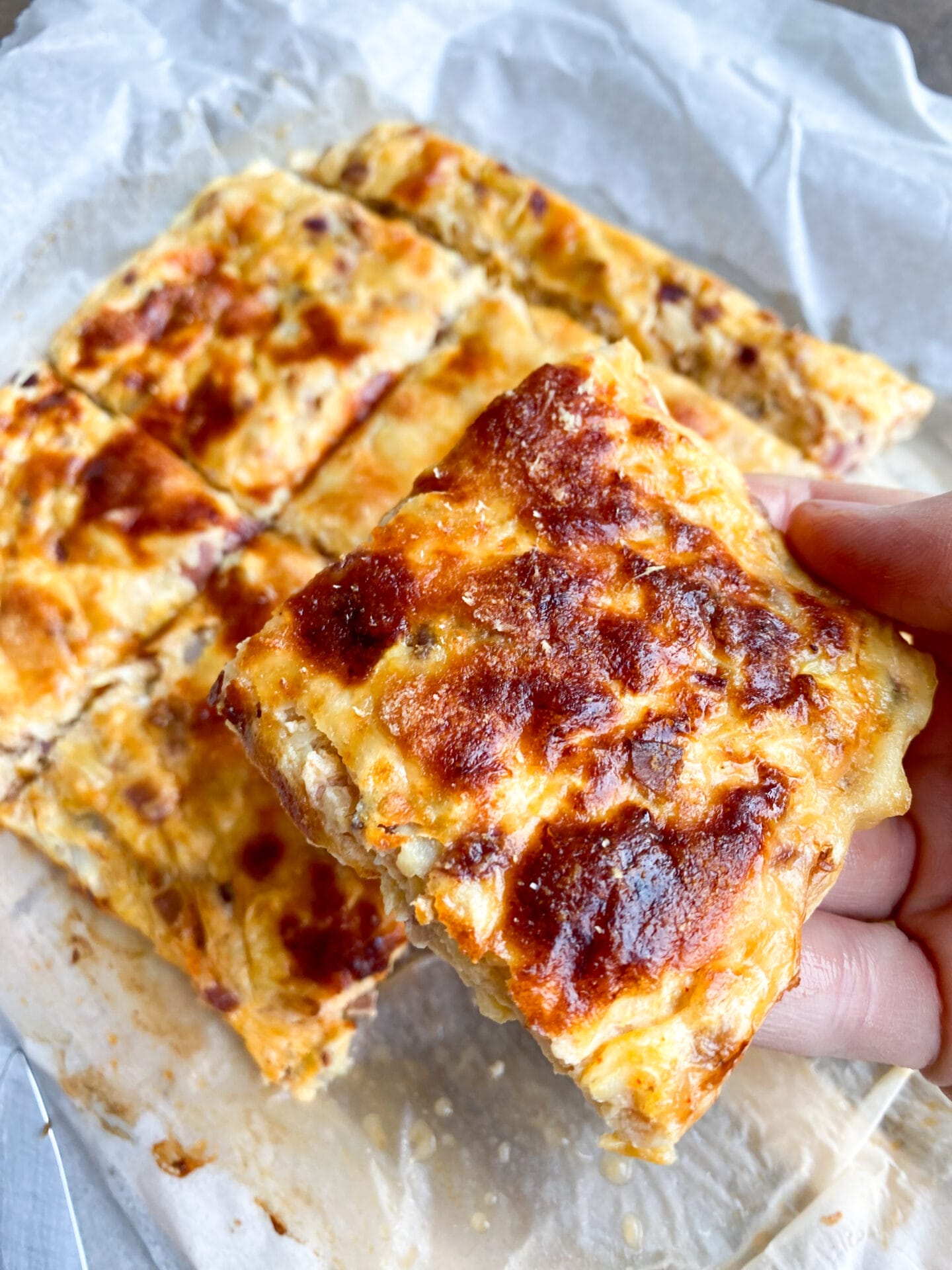 Picture of keto zucchini slice with bacon