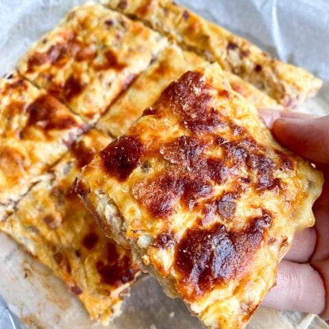 Picture of keto zucchini slice with bacon